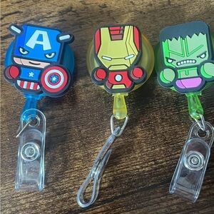 Superhero Badge Reel Set - Blue, Red, Green